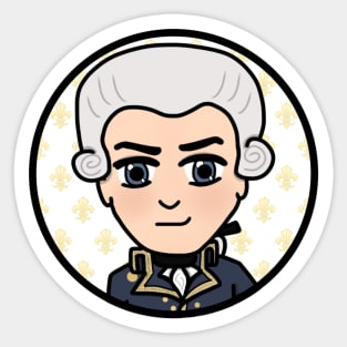 Patriot Portrait - Chibi Marquis de la Fayette Sticker